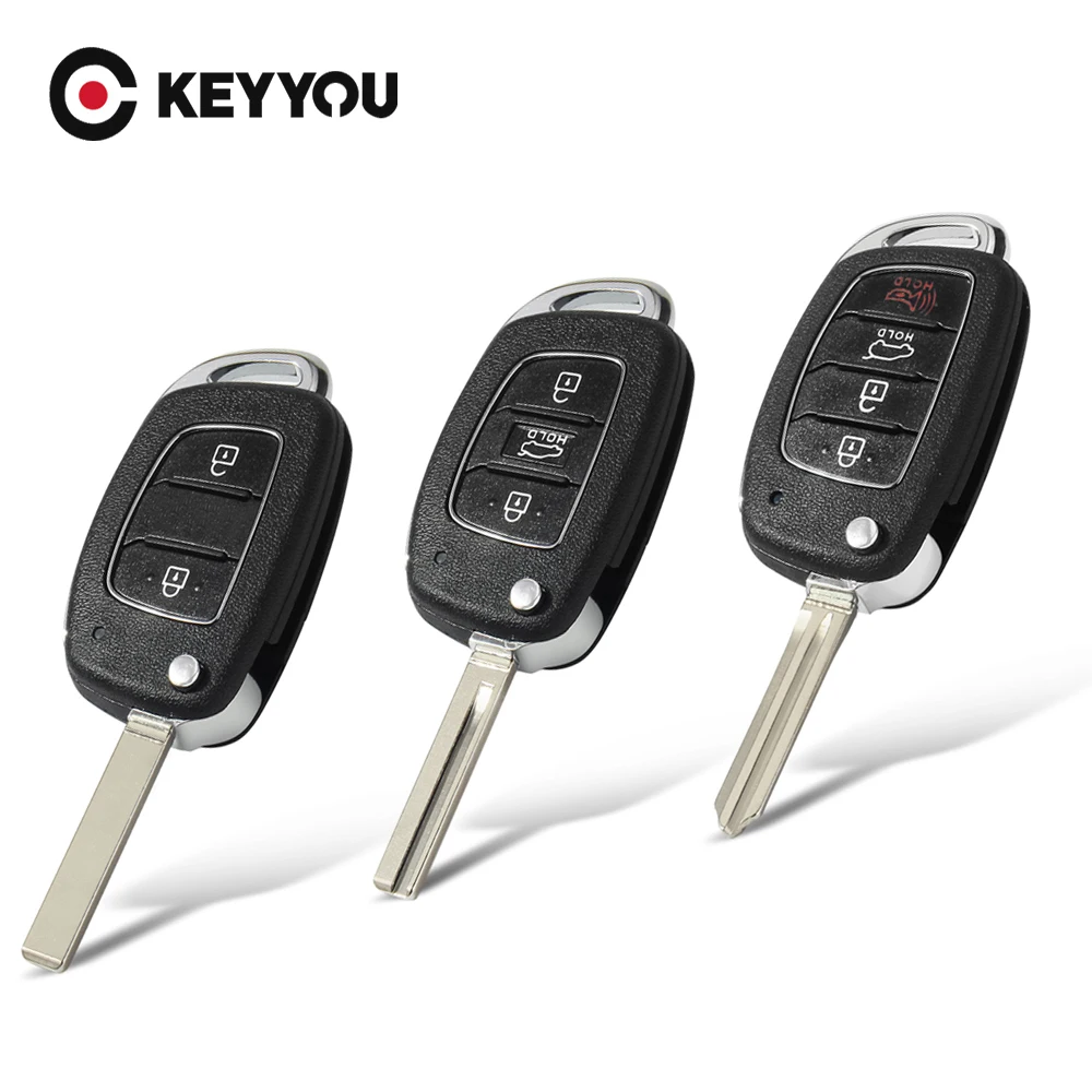 

KEYYOU For Hyundai Solaris Creta Ix25 Kona Tucson Sonata I40 Ix35 I20 Ix45 2019 Flip Remote Car Key Shell