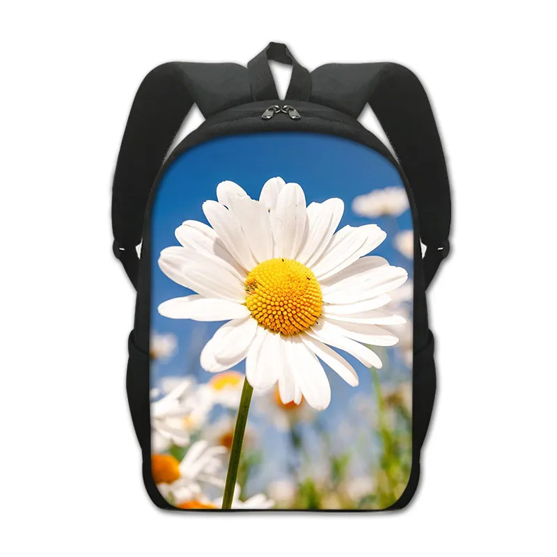 

Daisy Flower Print School Backpack for Teenager Boys Girls Pretty Plant School Bags Daypack Children Primary Student Book Bag