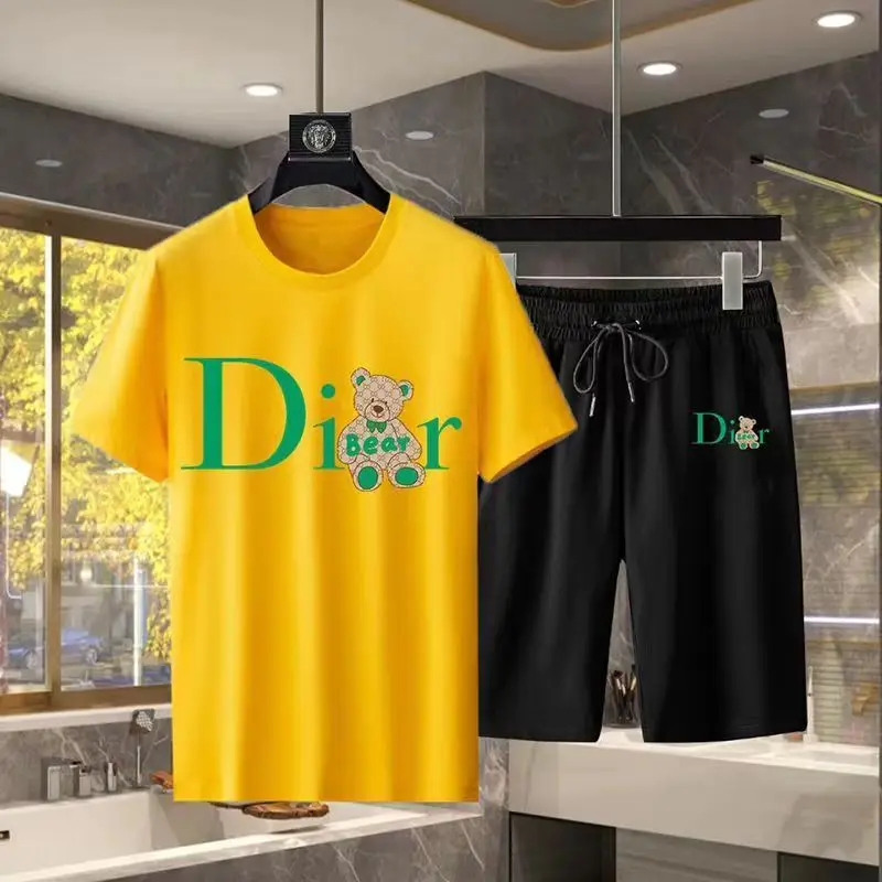 Cotton Men T Shirts Suit Letter Shorts Sets Luxury Brand Bear Tracksuit 2 Piece Outfits Streetwear Sportswear Sets Free Shipping