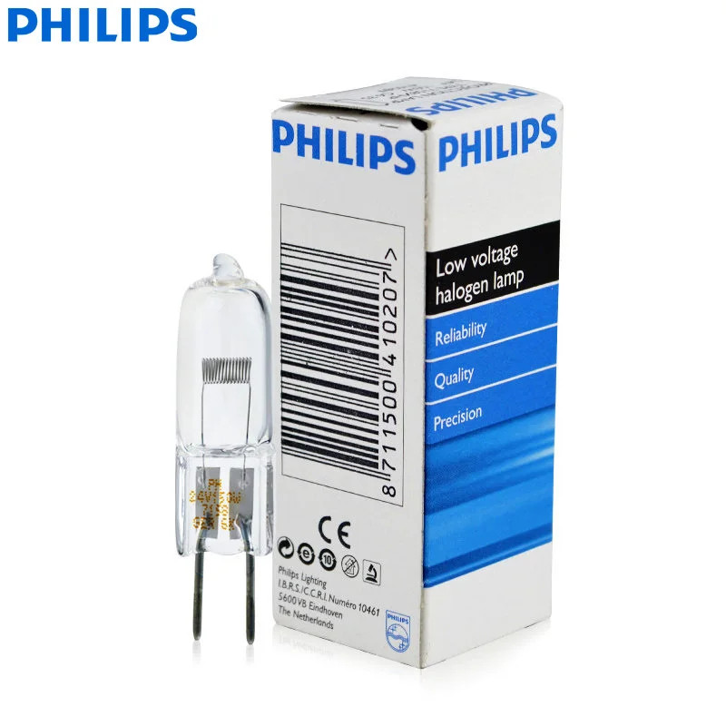 Фото Лампа галогенная Philips 7158XHP 150W G6.35 24V без отражателя, бестеневая, для микроскопов, проекционная лампа FCS №1