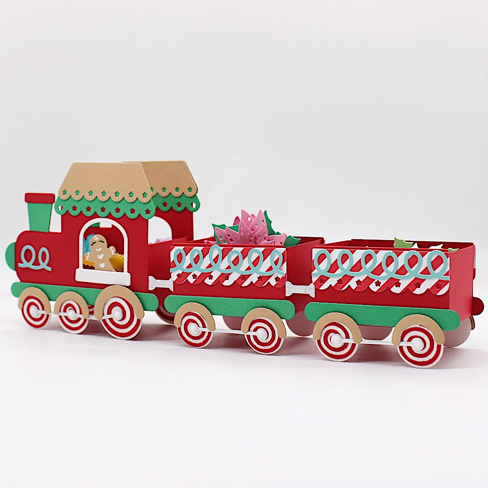 

KSCRAFT Slimline Christmas Train Metal Cutting Dies Stencils for DIY Scrapbooking Decorative Embossing DIY Paper Cards