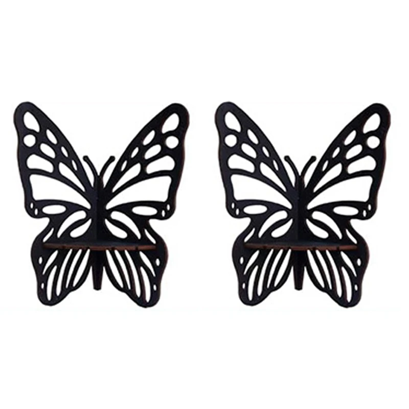 

Butterfly Corner Shelf - 2 PCS Wall Corner Shelf Wood Floating Shelves Butterfly Crystal Display Shelf Boho Wall Shelves Durable