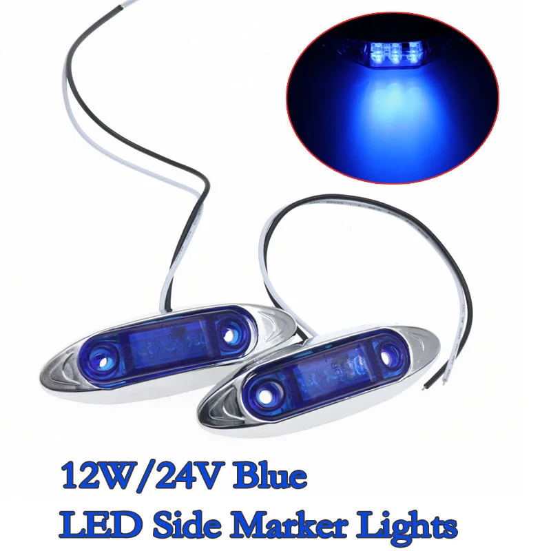 

2 шт. универсальный боковой габаритный фонарь 3 светодиода 12 В/24 В водонепроницаемый индикатор для автомобиля прицепа грузовика сигнальный ...