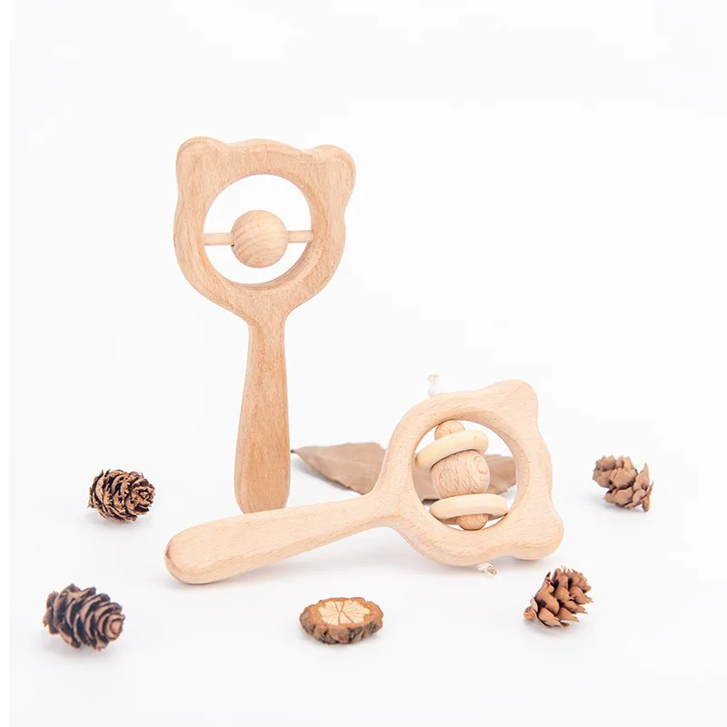 

1 шт., детская деревянная погремушка Монтессори