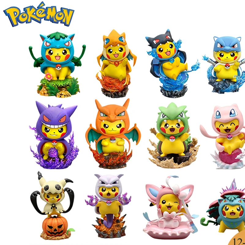 

Pokemon Anime Figures 13cm Statue Pikachu Bulbasaur Blastoise Charizard Pvc Model Action Figurine Collection Ornament Kids Toys
