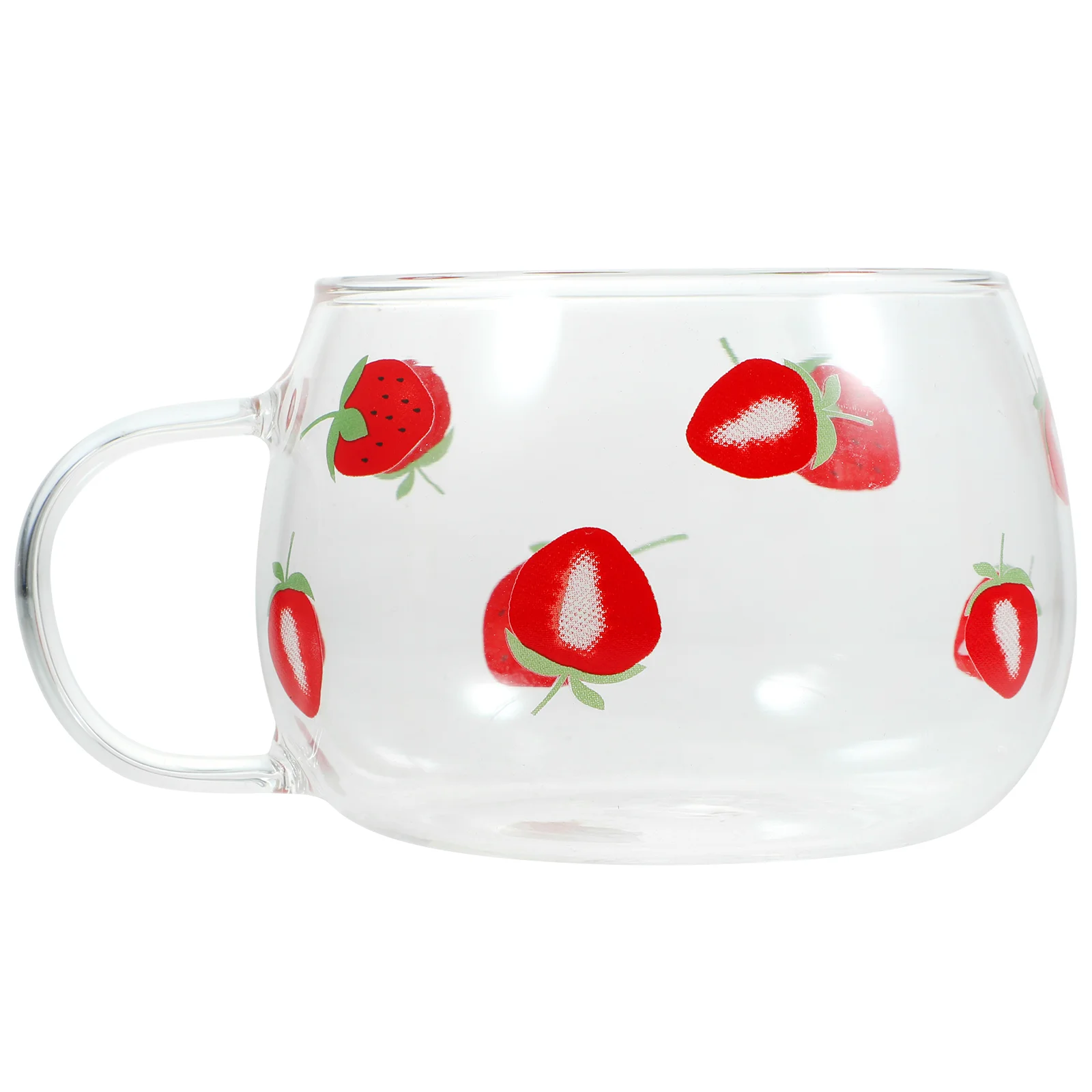 

Strawberry Glass Water Cups Clear Tumblers Coffee Mug Tea Concentrate Glasses Drinking