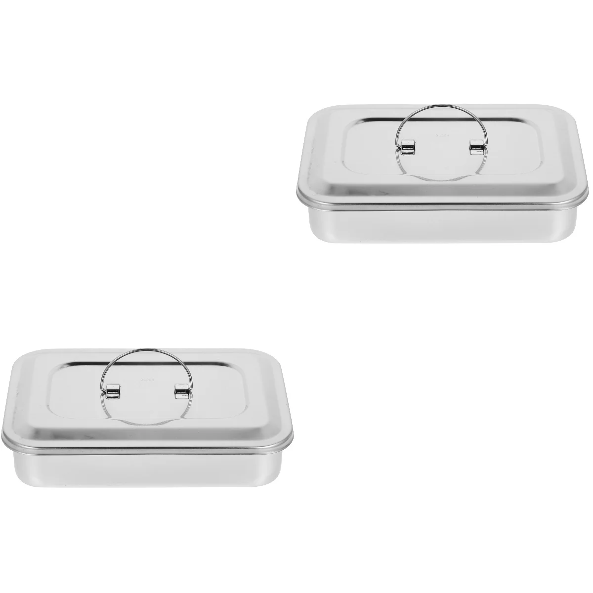 

2 Pieces Stainless Steel Box Tray Bathroom Organizer Lid Dental Medical 304 Lab Instrument Trays