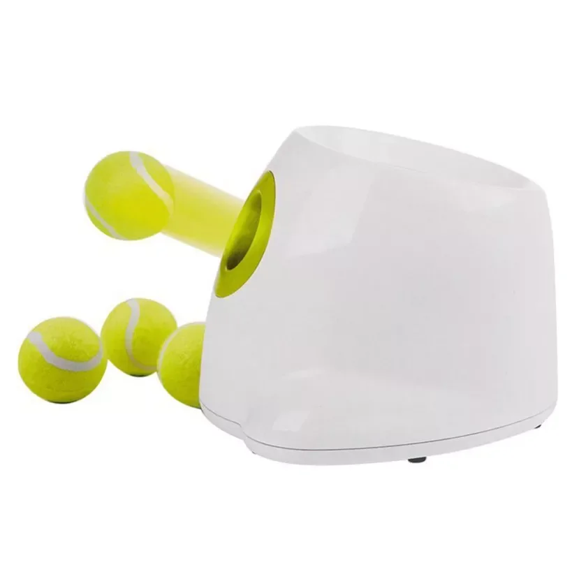 

NEW2022 Dog Pet Toys Tennis Launcher Automatic Throwing Machine Pet Ball Throw Device 3/6/9m Section Emission with 3 Balls Dog T