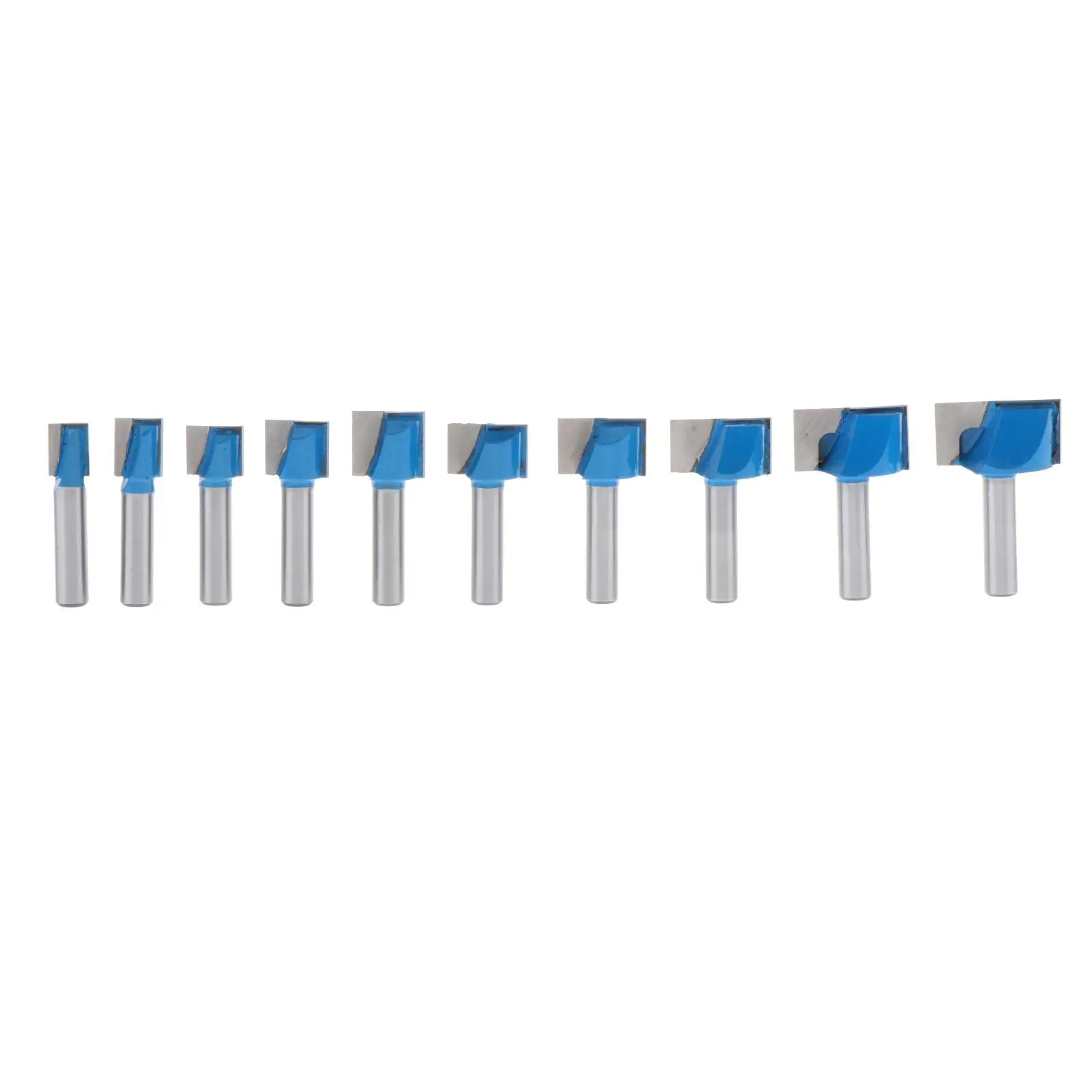 

acituna 8mm Shank Bottom Cleaning Router Bit Set of 10 Double Flute And C2