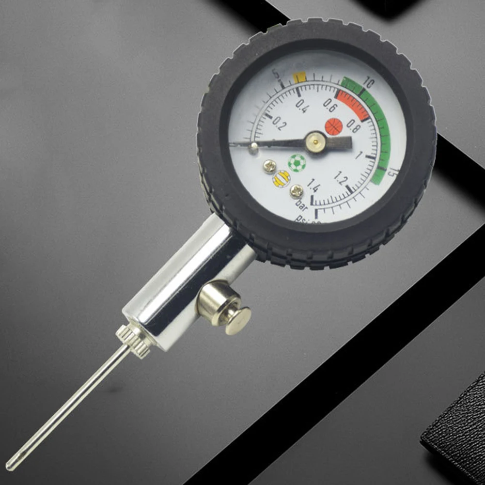

Ball Pressure Gauge 0-20psi Ball Pressure Gauge For Football Basketball Stainless Steel With Cover Cycling Equipment