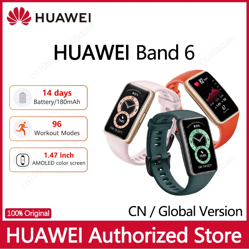 Huawei-pulsera inteligente Band 6, dispositivo con control del ritmo cardíaco,...