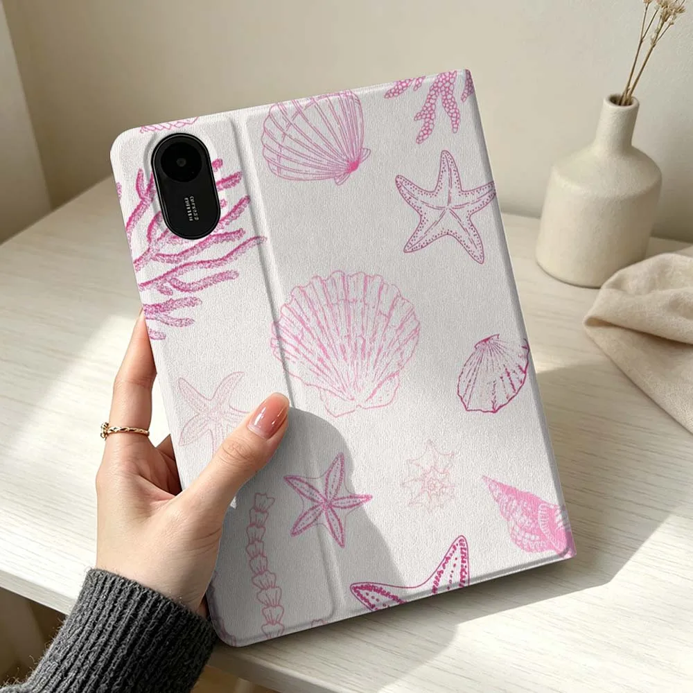 Фото Чехол для планшета с розовым узором в виде ракушек для Xiaomi Mi 8 7 6 5 Mini Ultra Pro Redmi Pad Pro SE 2 Poco Pad, мягкий чехол с держателем для стилуса №5