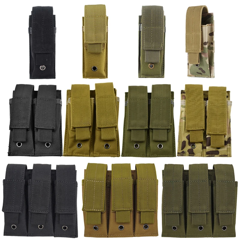 

Single/double/triple Mag Nylon Pouch Pistol Hunting Magazine Military Tactical Airsoft Bags Paintball Magazine Pouch 9mm Gear