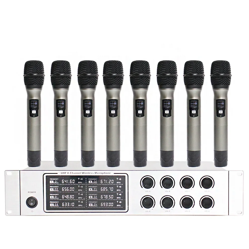 

Профессиональный 8-канальный УВЧ беспроводной ручной микрофон для Chruch или многоместной конференции