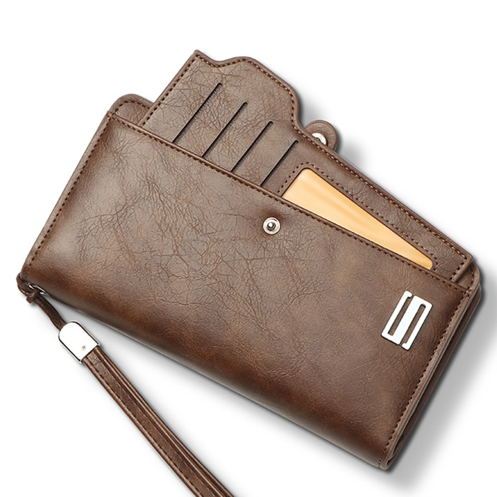 New Vintage Men's Wallet Multi-card Zipper Short Money Clip Anti-theft Brush Rfid Handbags Card Holder Large Capacity Coin Purse