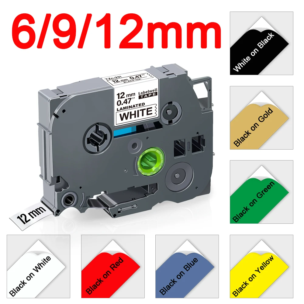 

1 Совместимая лента Brother 231 221 211 131 631 334 S231 Fx231 6 / 9 / 12 мм Brother P touch PTH110