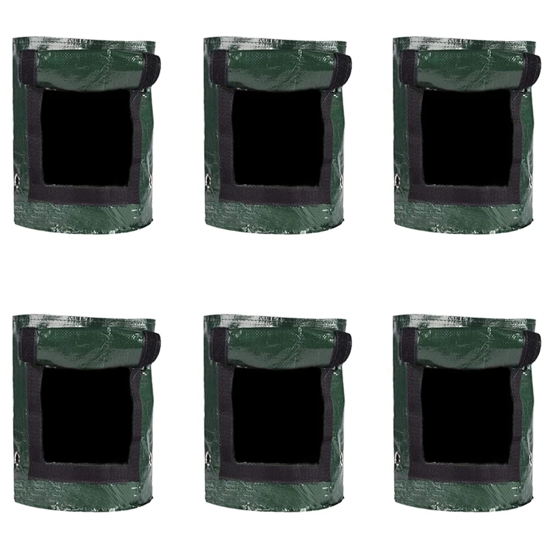 

10 Gallon Plant Grow Bags-6 Packs Fabric Grow Pots For Potato Thickened Garden Growing Bags With Window And Handles