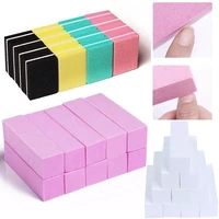 10pcslot mini sponge nail file colorful sanding buffer uv gel polish set block nail files double side nagel nail art tools