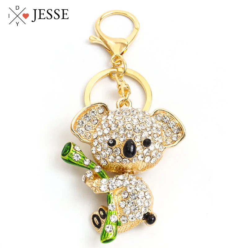 

Enamel Koala Inlaid Crystal Rhinestone Keychains Cute Animal Alloy Pendant Keyrings High Quality Creative Key Holder Bag Jewelry