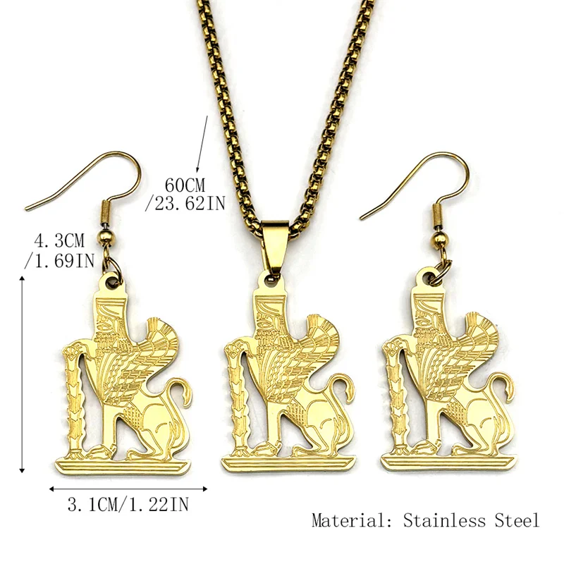 Египетское оригинальное ожерелье мужское колье из нержавеющей стали золотого