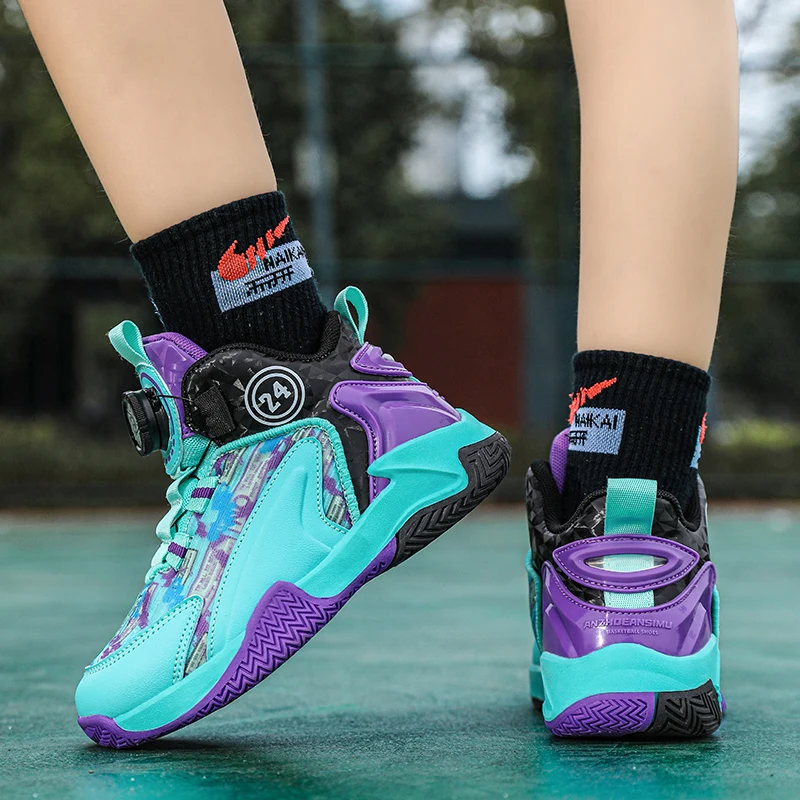 Comfortable Fashion Youth Outdoor Sport Footwear Children's Boys' Girls' Shoes School Sports Training Basketball Shoes 31-40