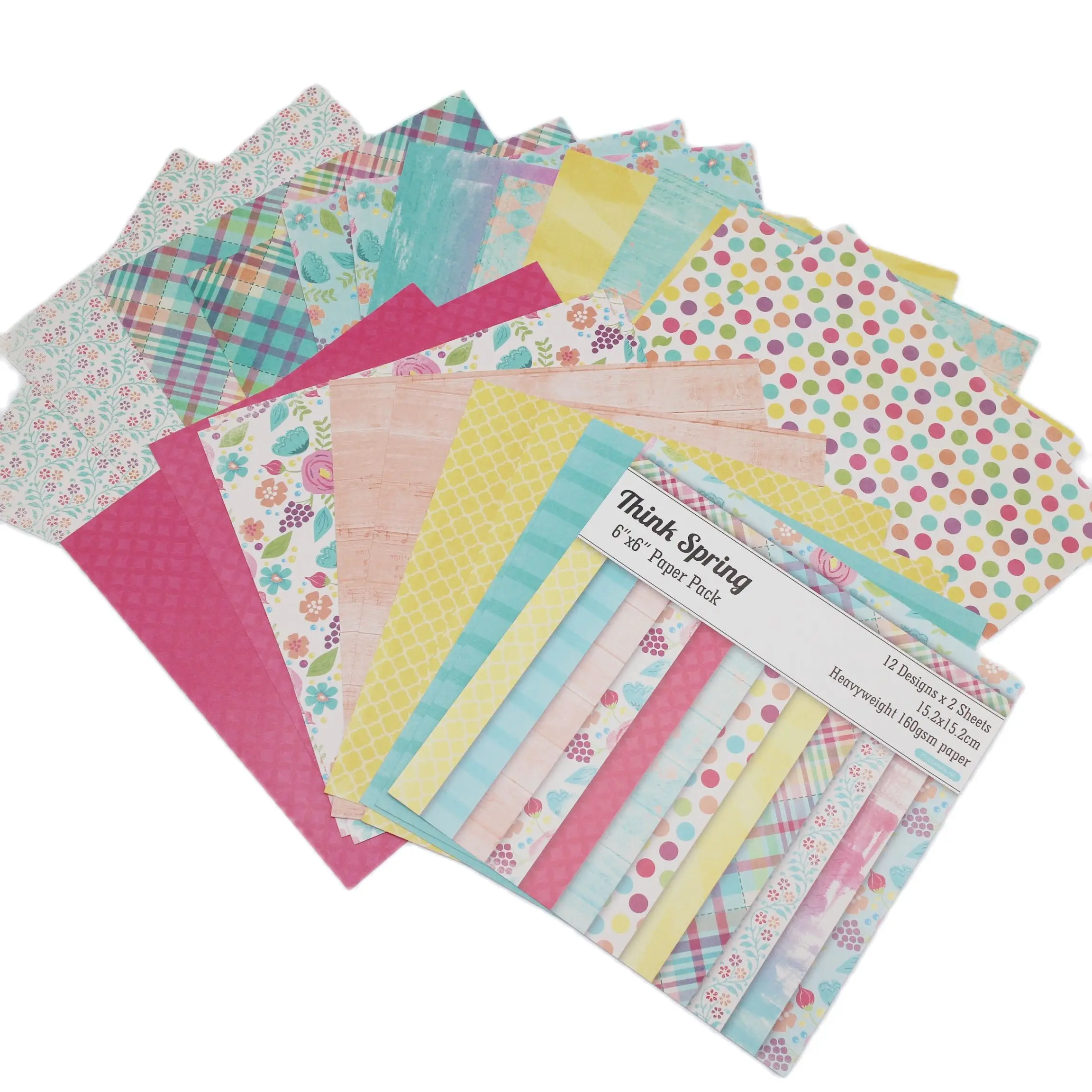 

24 SheetsThink Spring Scrapbooking Pads Paper Origami Art Background Card Making DIY Scrapbook PaperFlowerDots Pattern