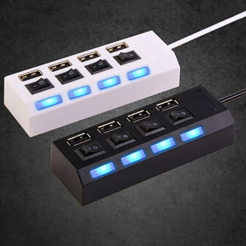 

Ports USB Hub 2.0 High Speed 480Mbps Hub USB On Off Switch USB Splitter Adapter For PC Laptop Computer Notebook