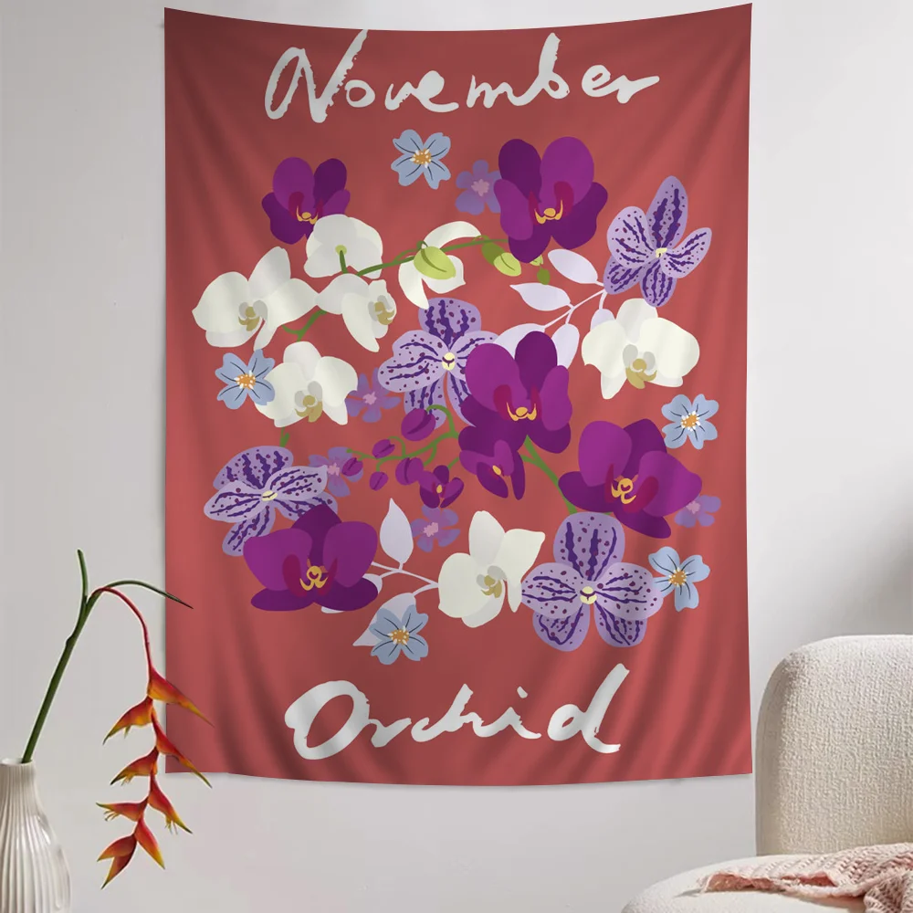 Красочный Гобелен Со Знаком Зодиака С Рождественскими Цветами И Далиями -