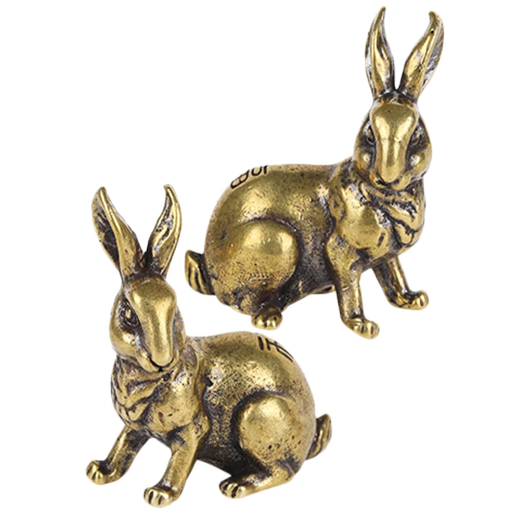 

Rabbit Statue Brass Figurine Animal Year Zodiacnew Chinese Lucky Bunny Decor Car Golden Retro Statuesthe Figurineslunar Ornament