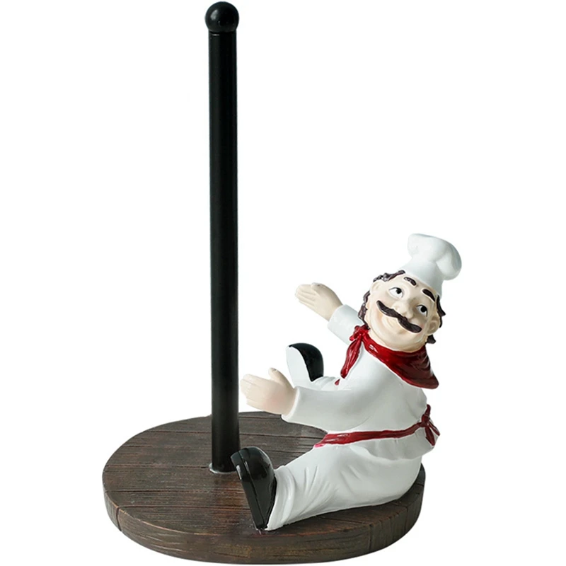 

Chef Figurine Tissue Rack Roll Paper Holder Bathroom Deskop Home Decorative Tissue Boxes Kitchen Napkin Holder