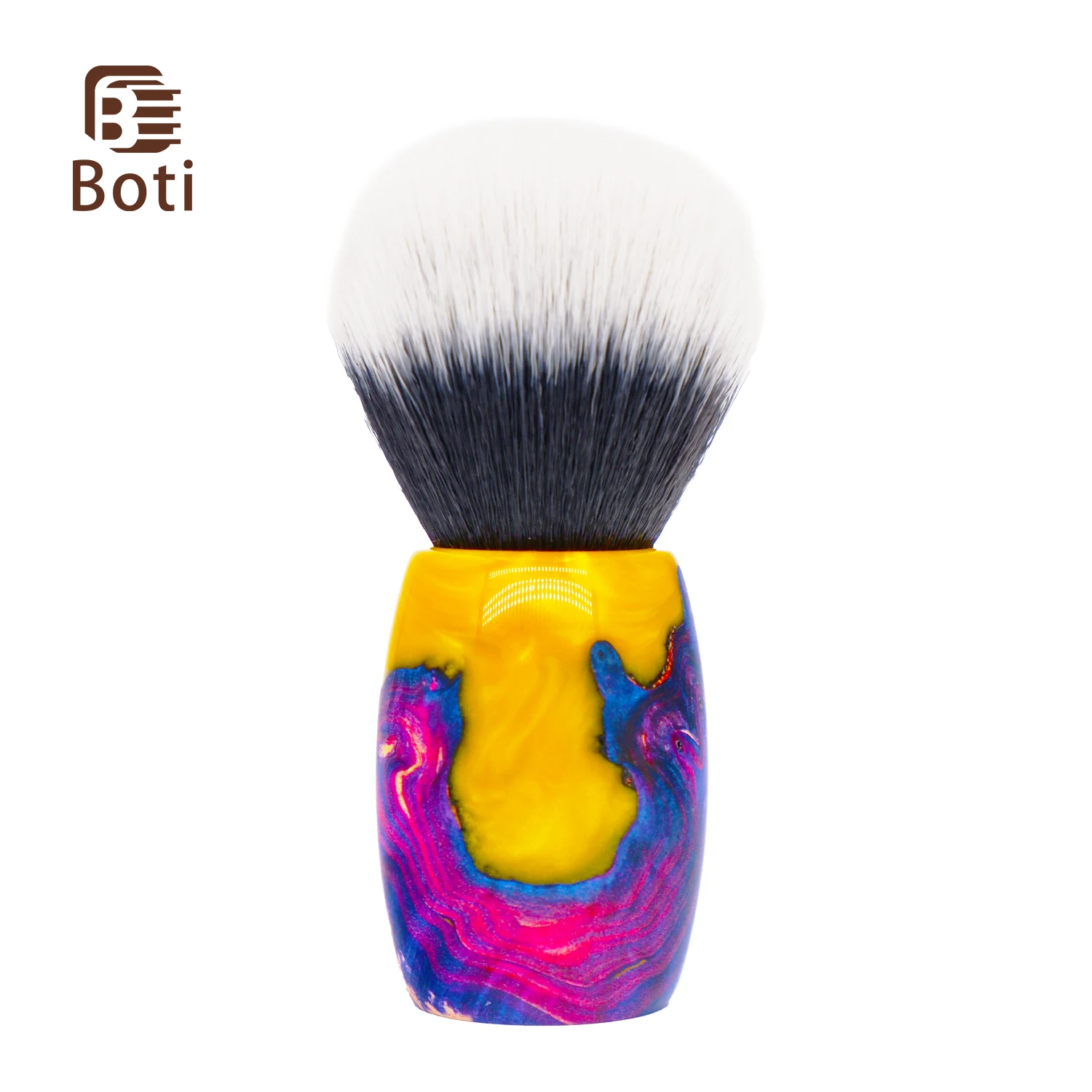 Beard Brush New Black and White Synthetic Knot Thick Hair with Ziyun Huangshan Stable Wood Resin Shaving Brushes Handle