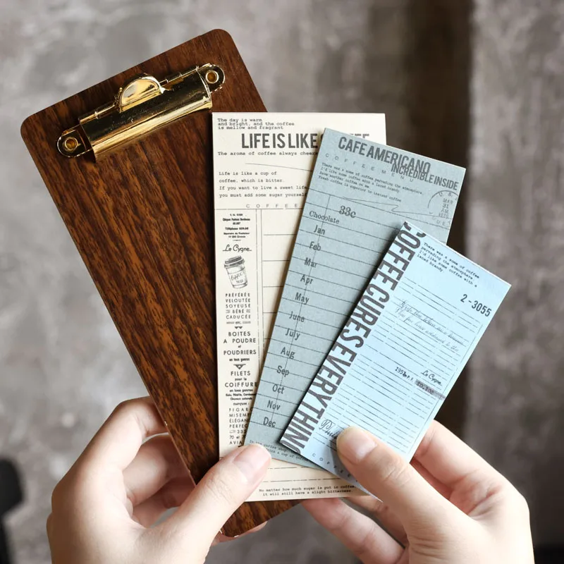 

30 pieces Simple coffee pad hand ledger materials decorative base paper coffee writing message 4 kinds