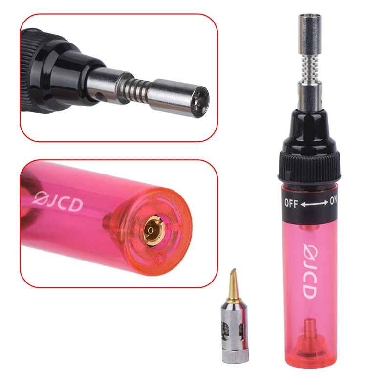 JCD Gas Soldering Iron Welding Pen Burner Blow Torch Gas Soldering Iron Cordless Butane Tip Portable Electronic Repair Tools