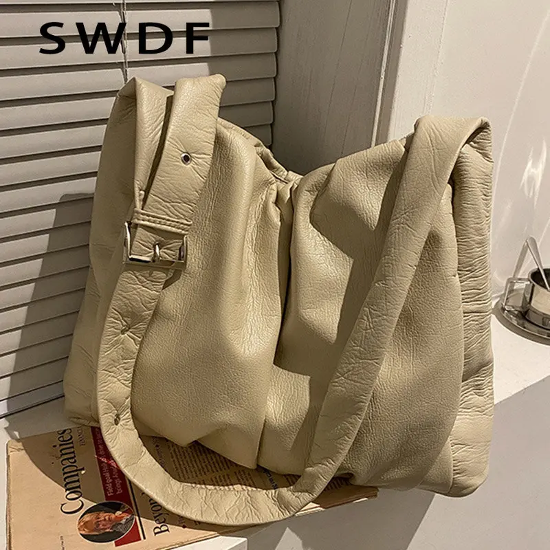 

2023 New Elegant Women Shoulder Bags Female Soft PU Leather Handbag Casual Lady Big Totes Large Capacity Shopping Bags Bolsas