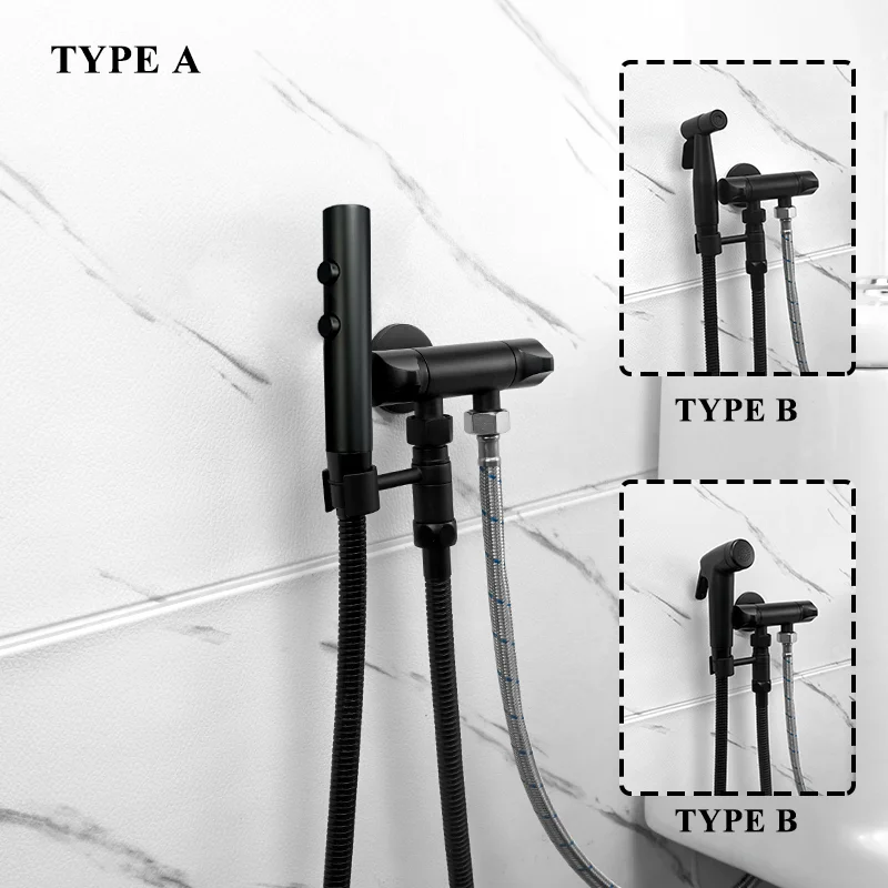 Смеситель для душа и унитаза Shattaf черный гигиенический кран в мусульманском