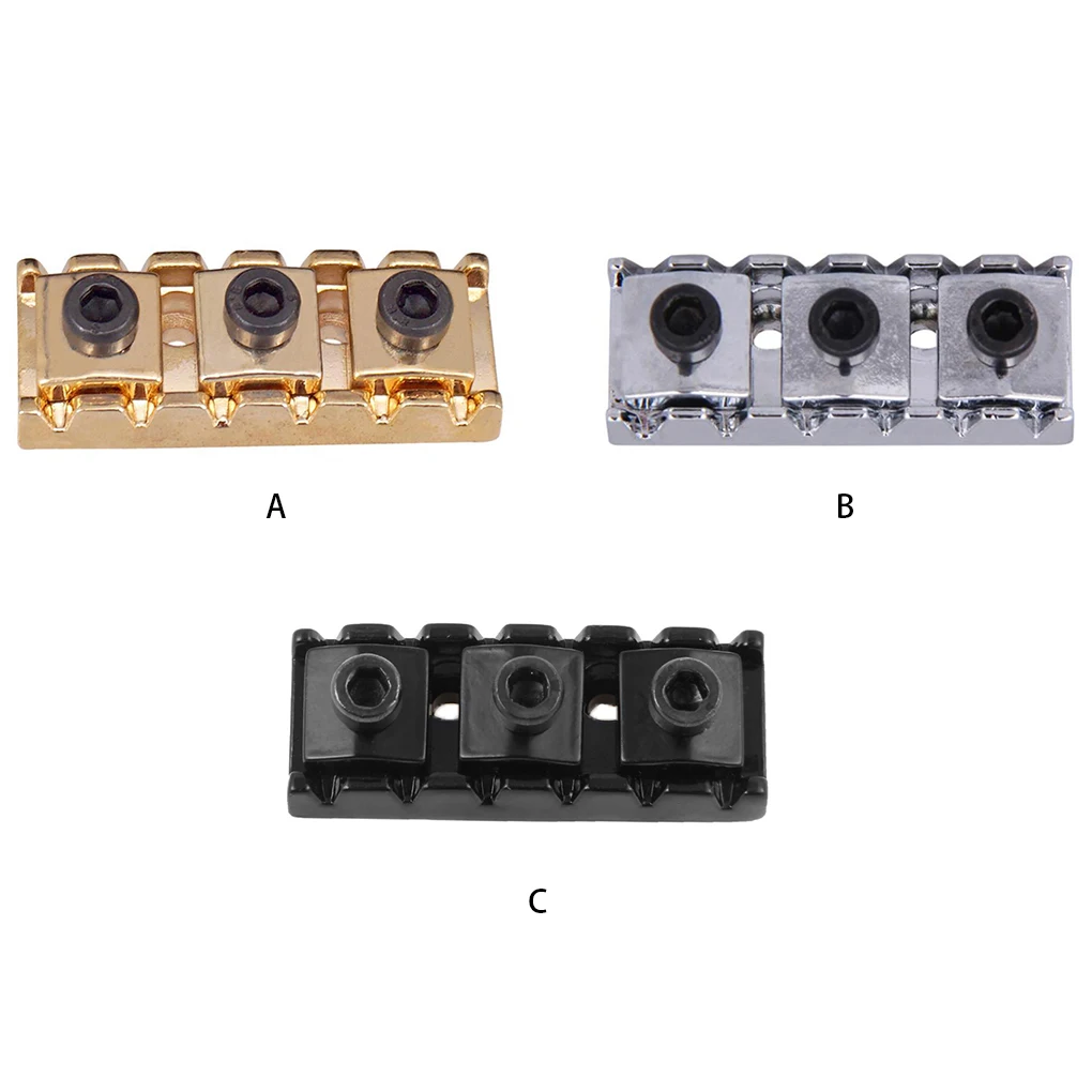 

Guitar String Locking Nut Tremolo Bridge Metal Locking Nut with Screws Guitar Parts, Silver