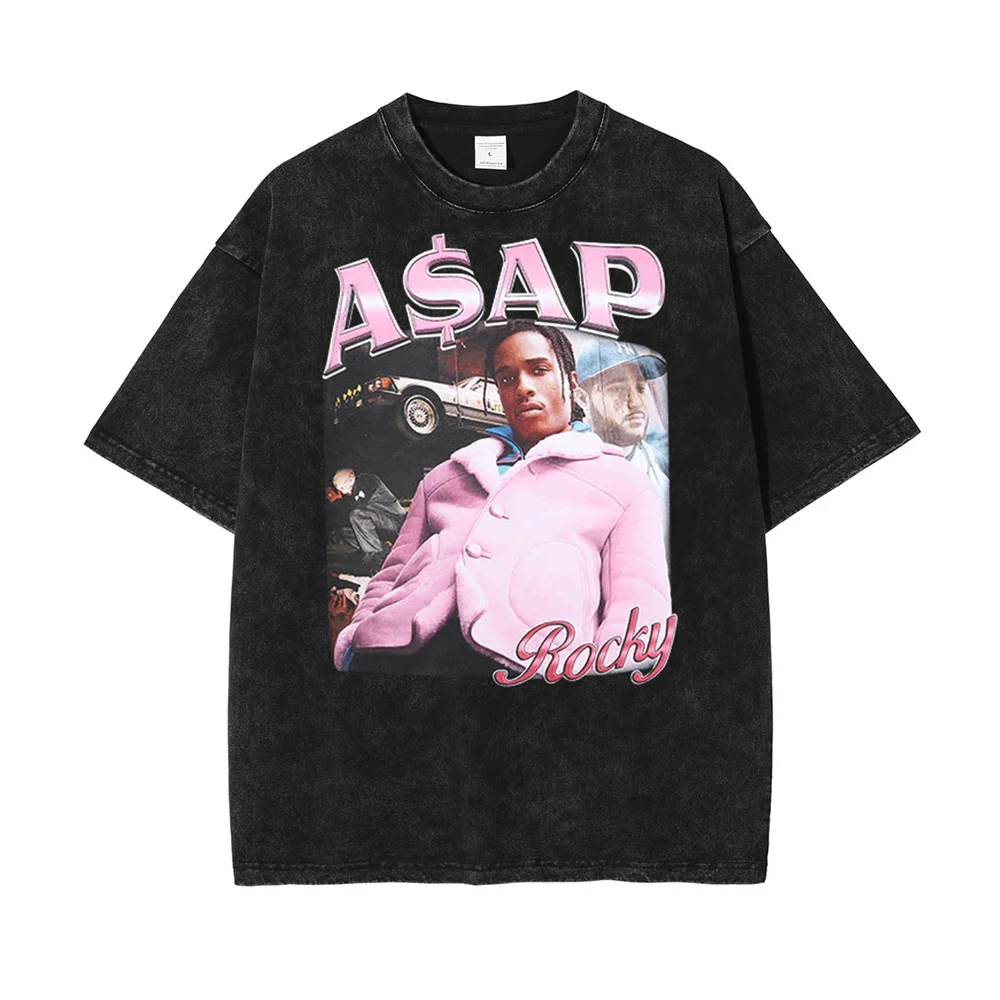 

Мужская Винтажная футболка с принтом в стиле рэпера, хлопковая Футболка оверсайз с коротким рукавом и круглым вырезом, уличная одежда в стиле хип-хоп, 2023