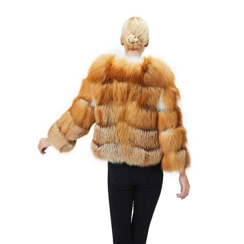 Luxury Natural Fox Fur Fur Coats Ladies Winter Warm Temperament Jackets Fashion Glamorous Elegant Fur Jacket For Women New
