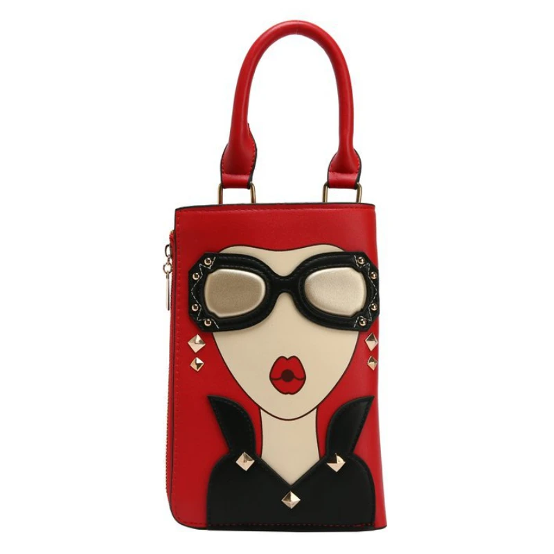 2022 New Personalized Funny Women Small Bags Figure Pattern Shoulder Bag Women PU Special Messenger Bag