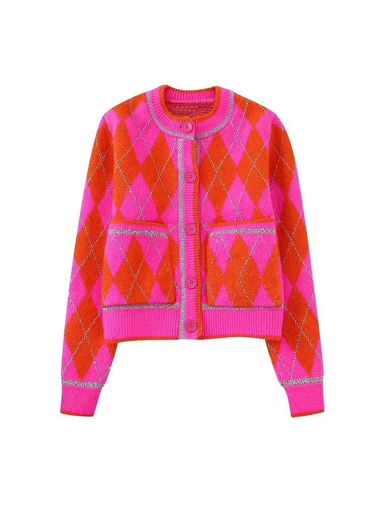 

Женский трикотажный кардиган с длинным рукавом, с металлической нитью