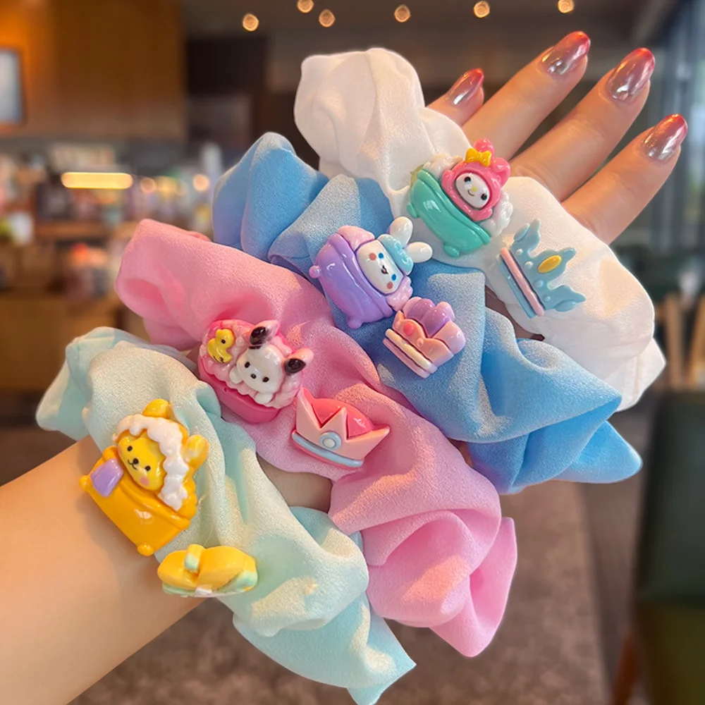 

Kawaii Sanrio Women Hair Band Hello Kitty Cinnamoroll Anime Girls Ponytail Holder Headband Cartoon Hair Accessories