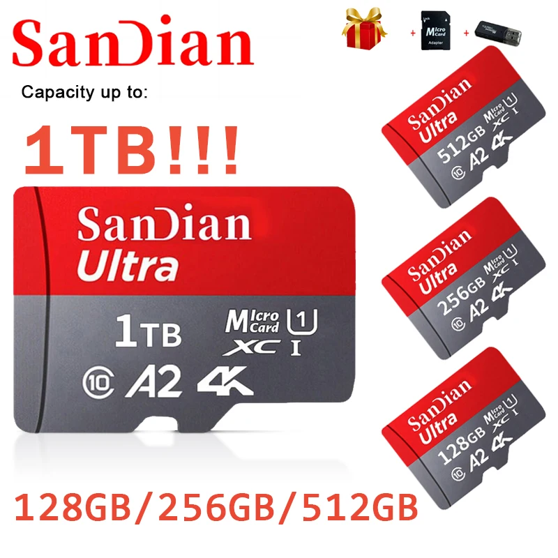 

Original SD Card 512GB Micro Memory Card 128GB 256GB 1TB High Speed Class10 mini SD Flash Card for mobile phones/PC/Cameras