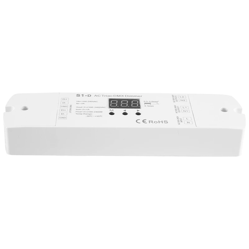 AC100V - 240V 288W 2CH Симистор DMX Светодиодный диммер двухканальный выходной кремниевый