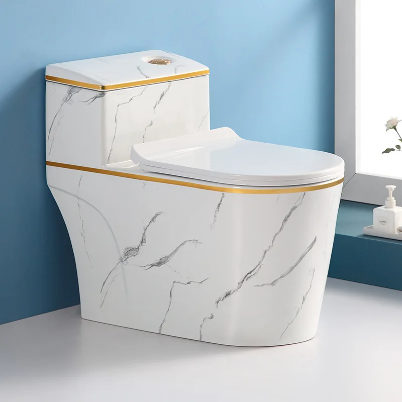 

Gong Cai Toilet Creative Marble Pattern Household Water Pump Ceramic Bathroom Siphon Type Odor Proof Seat Toilet