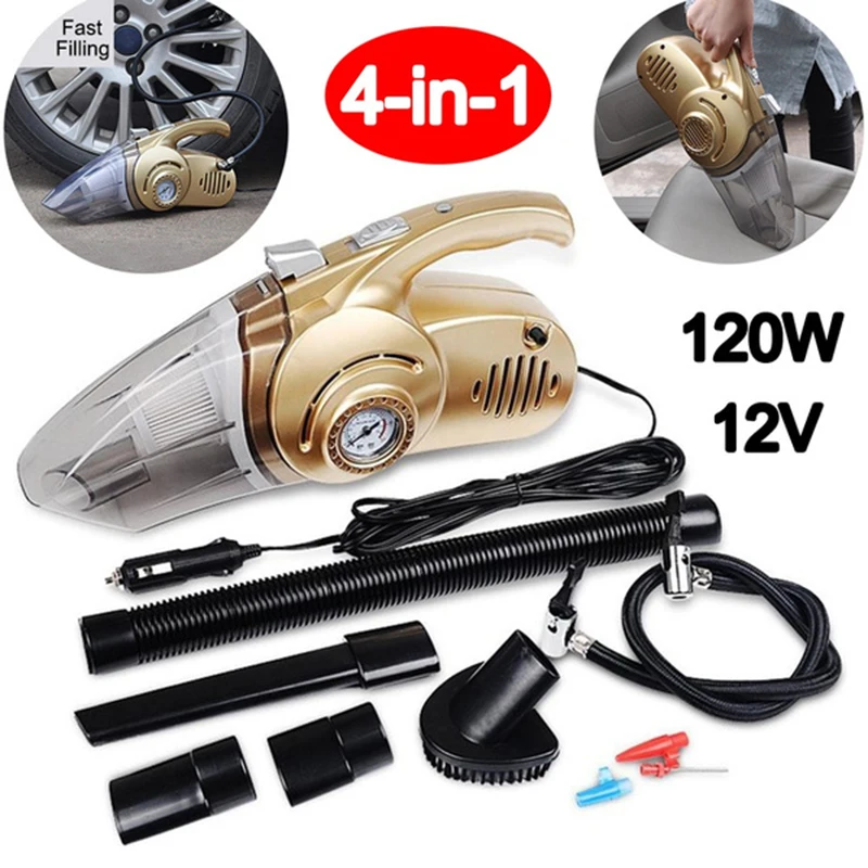 Автомобильный многофункциональный портативный пылесос 4 в 1 для сухой и влажной