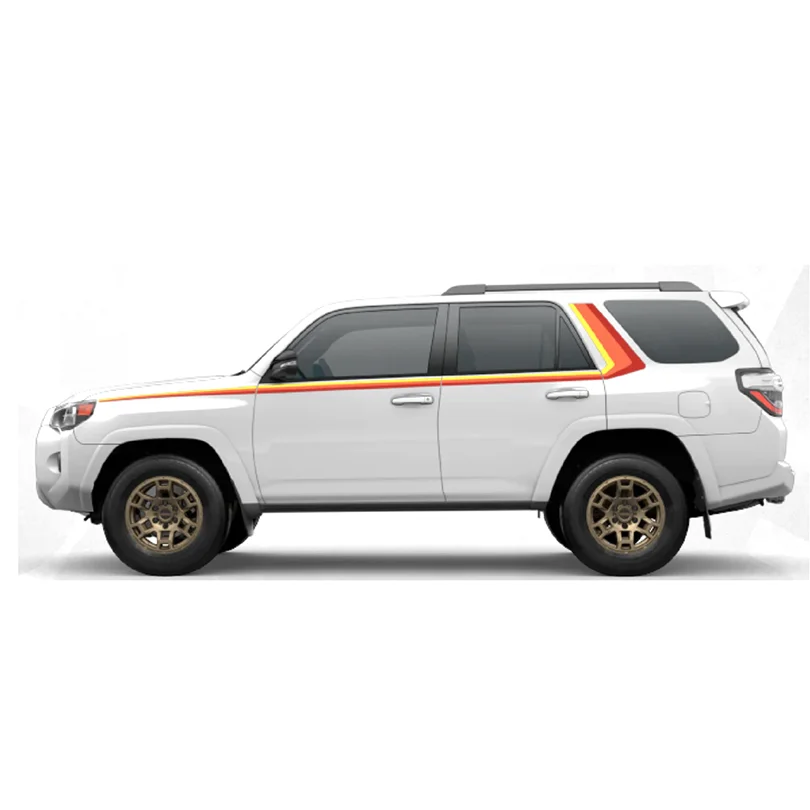 Трехцветная виниловая наклейка в стиле ретро с оранжевой полосой для Toyota 4runner