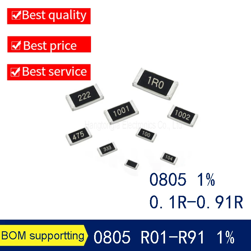 5000PCS 0805 1% F 1/8W SMD RESISTOR R1-R91  0.2R R220 R300 0.4R 0.47 R 5.6R 0.7R  R82 R91Low Resistance Value  NEW