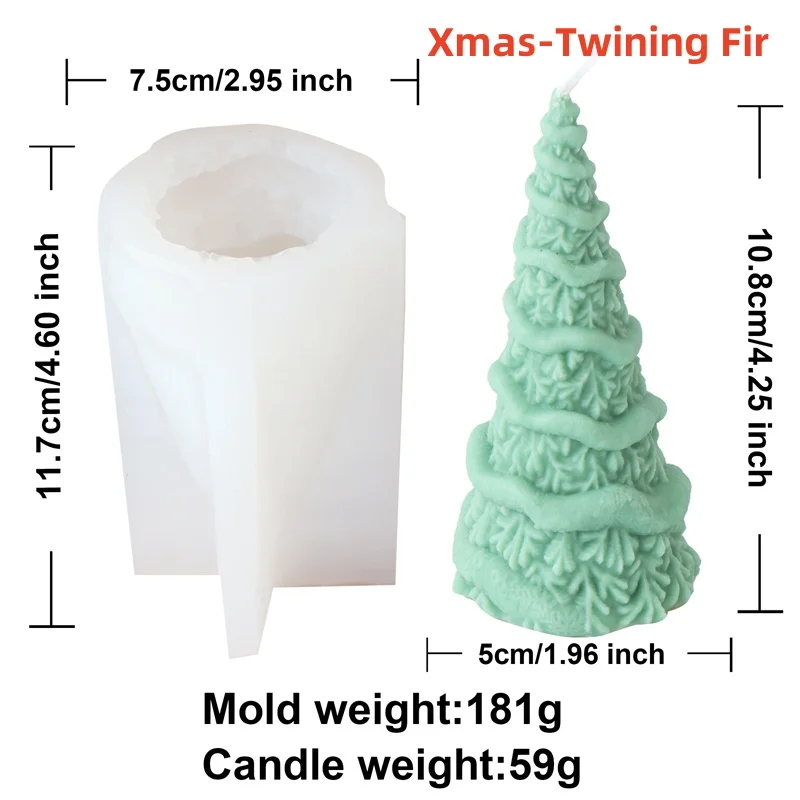 Силиконовая форма для свечей Xmas Tree 3D косая сосновая шишка желудь ароматный воск