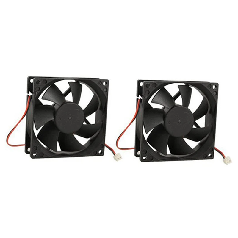 

2X DC 12V Black 80mm Square Plastic Cooling Fan for Computer PC Case