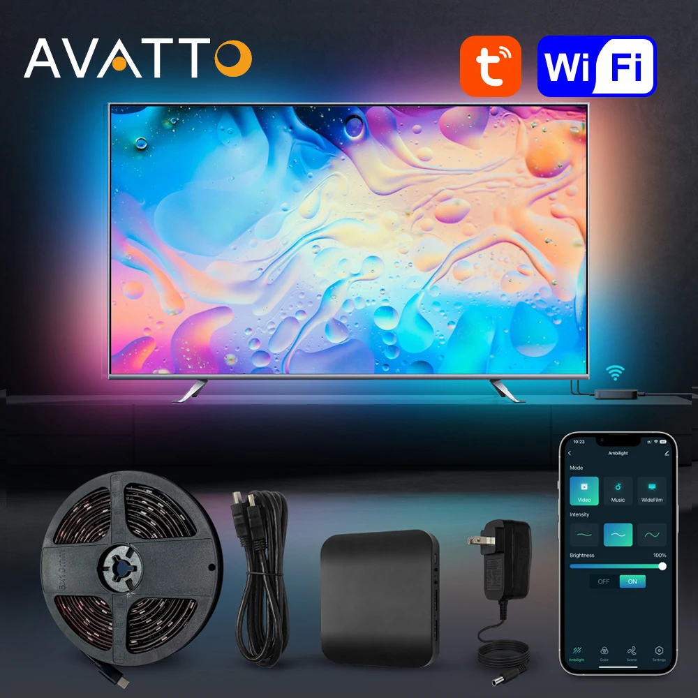 

Умная светодиодная подсветка AVATTO Tuya, Wi-Fi, 4K, HDMI, 2,0